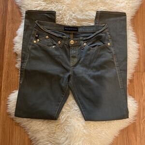 Rock & Republic New Money Berlin Skinny Denim Jeans EUC Sz 6 Gray Gold Cotton